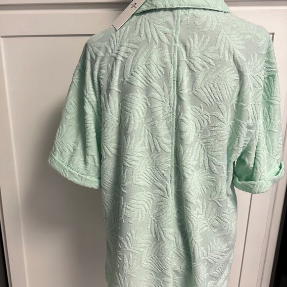 7 For all Mankind Women's Terry Cloth Top Mint Green Medium  Beach Pool Wear - Picture 2 of 11